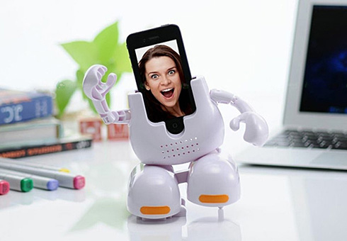 iPhone会跳舞的手机座（Dancing Face Stand）